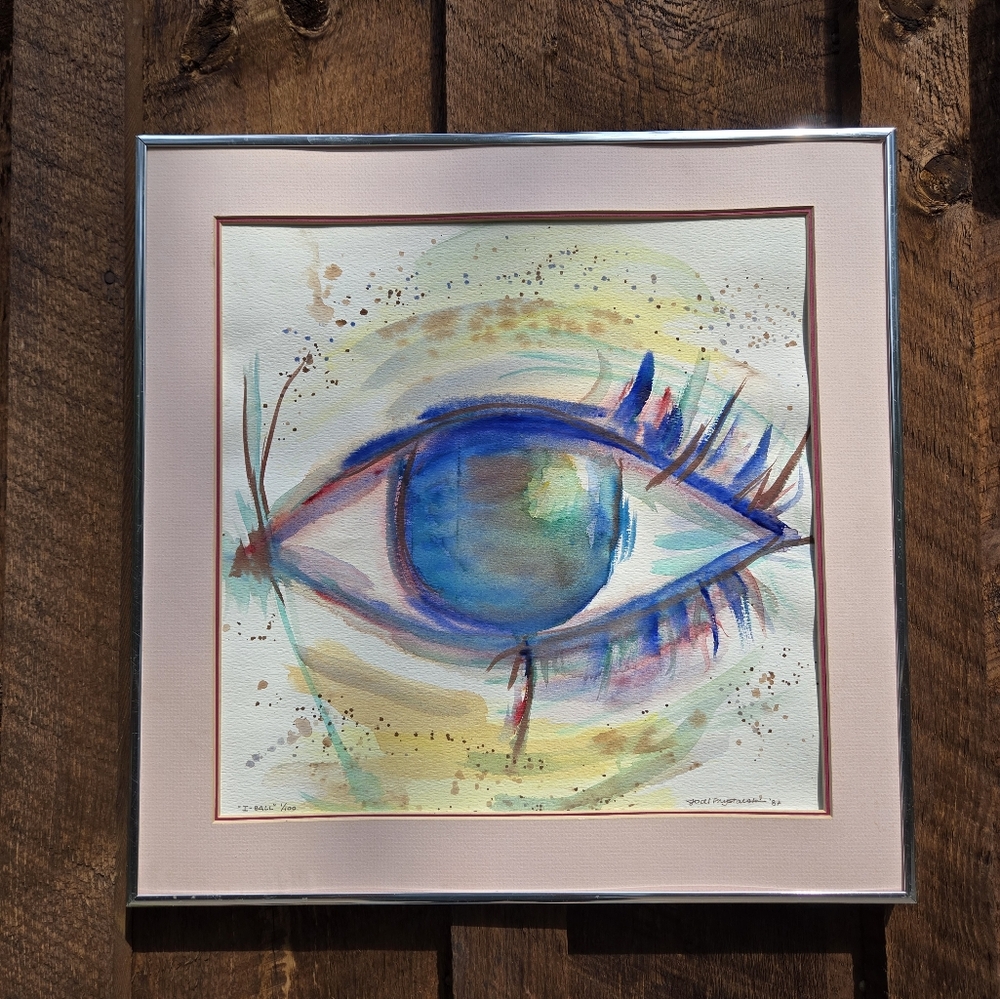 80s Watercolor Eye Painting